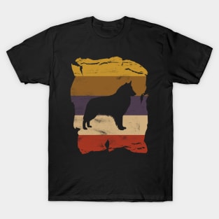 Belgian Shepherd Distressed Vintage Retro Silhouette T-Shirt